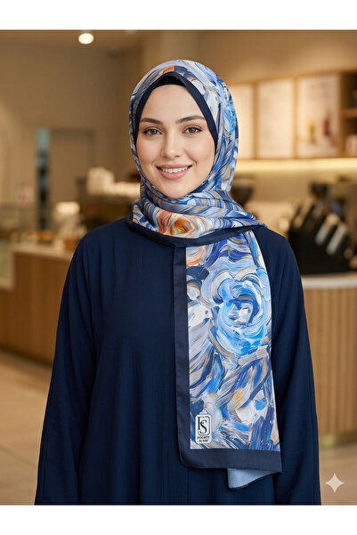 REMOMODA Italian Silk Chiffon Shawl Tie-Dye Pattern, High Quality, Soft and S...