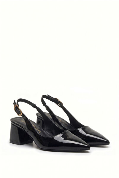 Les Chatelets Été en Ville Pantofi cu toc tip slingback din piele lăcuită nea...