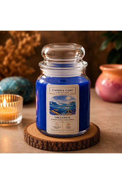 CandleCastCreation Mystic Elements Akuamarin | Yoğun Okyanus Kokulu Doğal Soy...