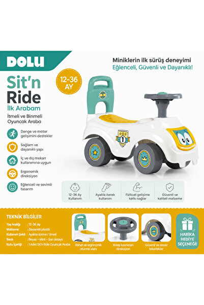 15111 Dolu Sit'n Ride İlk Arabam – İtmeli ve Binmeli Oyuncak Araba (12-36 Ay)