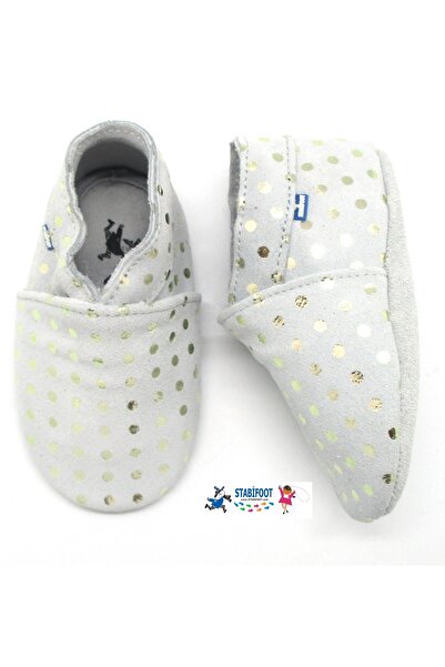 Stabifoot Incaltari piele Babysoft grey dots- 0-6 luni