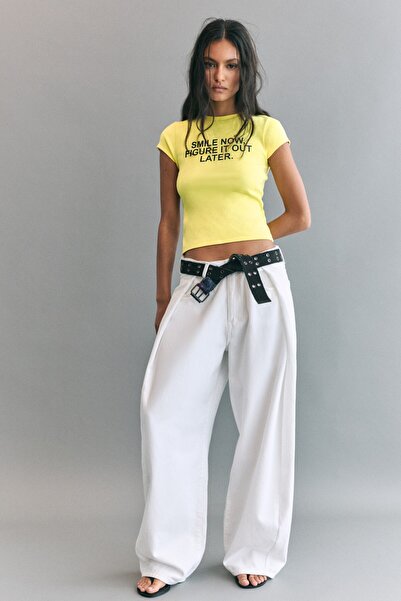 Pull & Bear Smiley yazılı tişört