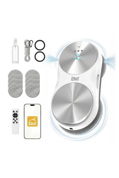 iHunt Robot curatare geamuri Smart Window Robot 6 Ultra, 6000PA, Twin Spray 5...