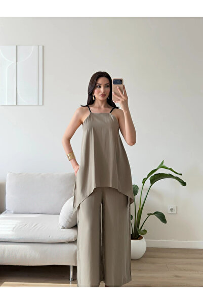 Zoom Butik ZR Premium Askılı Tulum - HAKİ