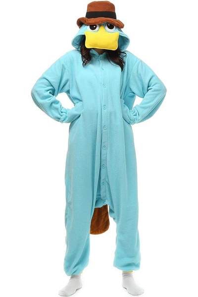 OEM Pijama Adulți Ornitorinc Unisex, Polar Fleece, Albastru Sky, Cosplay, Mar...