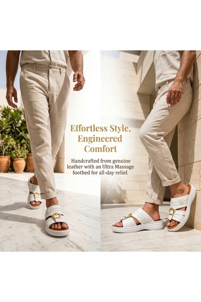 Khayrat Slipper Unique Italian-Designed Men's Gulf Slippers, Ultra Massage In...