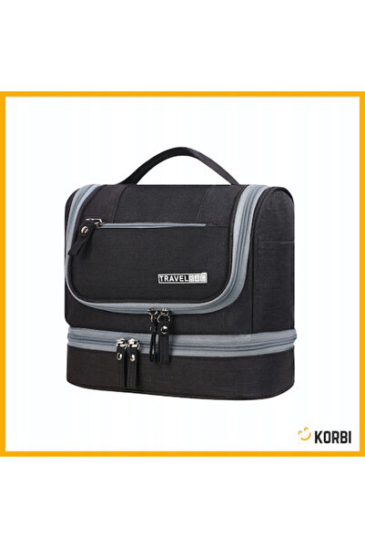 Korbi Geanta cosmetica de calatorie, pliabila, mare, 24cm x 20cm x 11cm, spat...