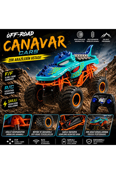 Pasifik Off-Road Canavar Kamyon - Uzaktan Kumandalı Canavar Arazi Aracı, 1:18...