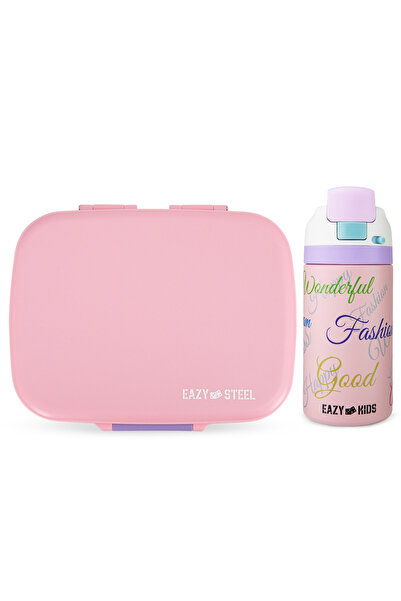 Eazy Kids Premium Stainless Steel Lunch Box 710ml w/ Stainless Steel Water Bo...
