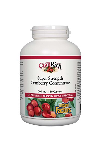 Natural Factors مركز التوت البري فائق القوة، 500 ملغ، 180 كبسولة