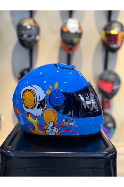 freem YA -201VR SKULL Full Face Çocuk Kaskı