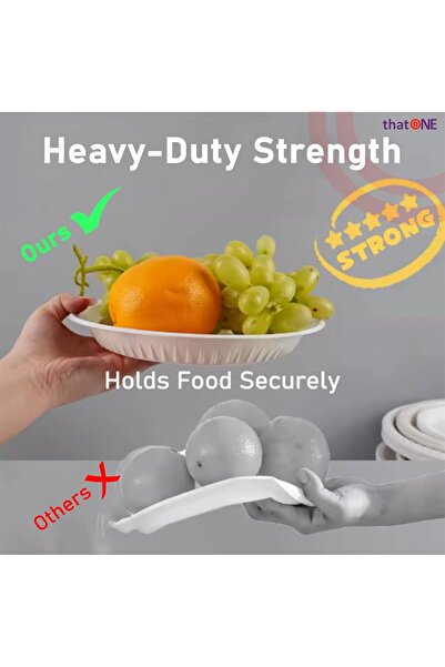 That One White Disposable Plastic Plates (Pack of 25) | Strong & Durable Round Party Plates | Heavy Duty Food Serving Plates for Events, Picnics & Catering (26 cm)