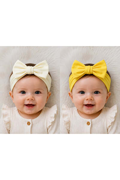 Moda Lina Baby Baby Girl Bowknot 2-Piece Bandana
