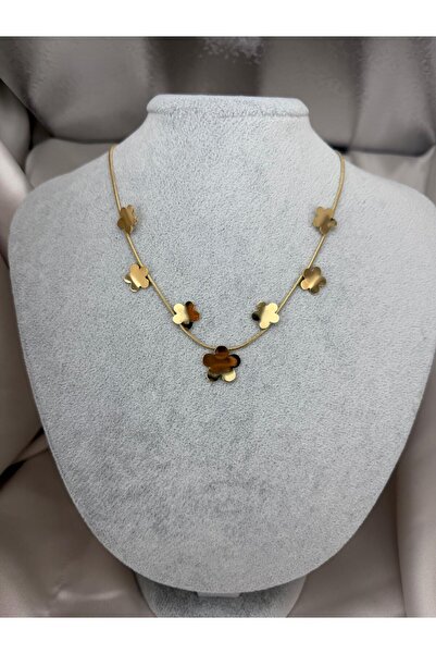 ZS Aksesuar Gold Color Multiple Clover Figured Women's Necklace – Minimalist ...