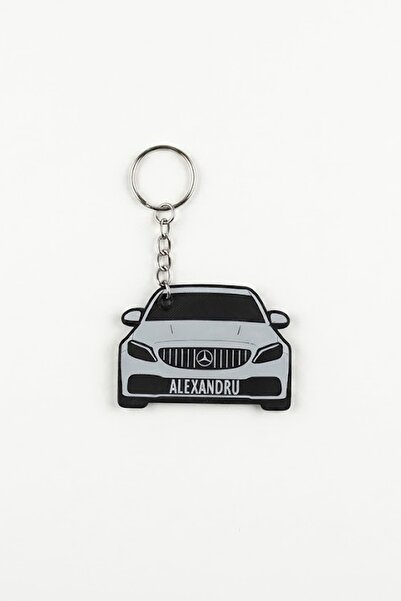 ChillOutlet Breloc Mercedes clasa C personalizat cu prenumele Alexandru 6,5x5cm