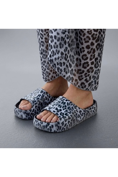 Ozzo Woman Women's Leopard Print Thick-Soled Lightweight Eva Slippers