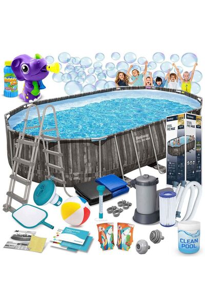 BESTWAY Piscină de grădină cu cadru 610 x 366 x 122 cm 18-în-1 5611R