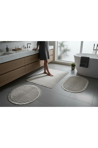 Banyo klozet takımı bambu tarz kumaş 70 x 100