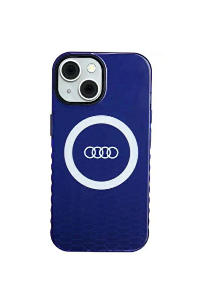 Audi Husă IML Big Logo MagSafe pentru iPhone 15, 14, 13, albastră