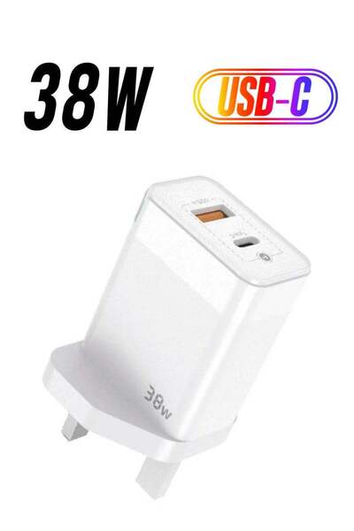IQ TOUCH GaN MiNi Dual-Port USB-C & QC Fast Charger 38W