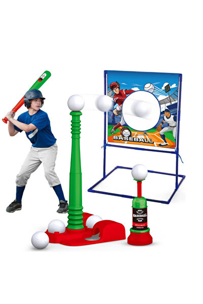 VATOS Set baseball pentru copii cu Inaltime Ajustabila, Țintă Fixă, VATOS, 3-...