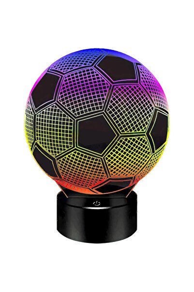 Ayawaska Lampa de veghe 3D LED minge fotbal, cu telecomandă, 16 culori, 17.5x...