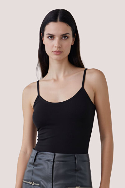Loule Tricou casual elastic pentru femei, din bumbac și modal, cu bretele