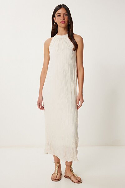 Hiccup ISTANBUL Rochie midi texturată cu guler tip halter