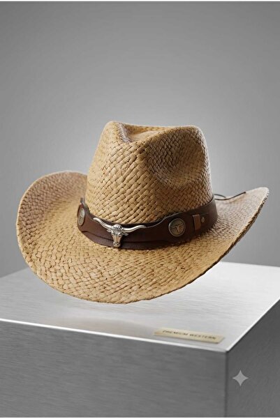 WOHOME Premium Western Straw Cowboy Hat - Unisex Summer Beach and Vacation Hat