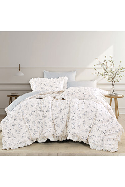 Alhabib bedding مفرش ريد روز صيفي مفرد ونص قطن فاخر أبيض برسومات الزهور مقاس ...