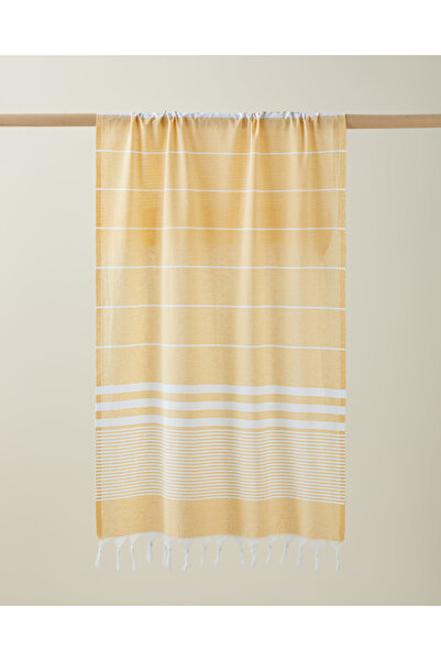 English Home Linosa Rejenere Çizgili Peştamal 80x150 cm Sarı