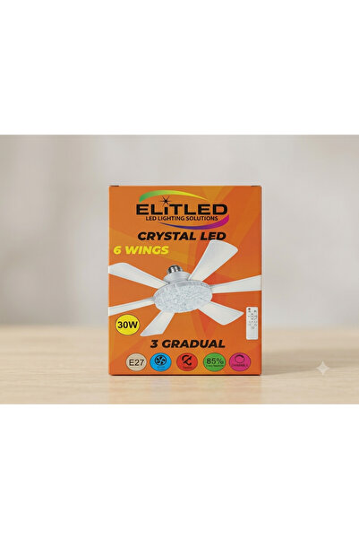 İF 30W Katlanabilir 6 Kanat LED Avize Ampul | Uzaktan Kumandalı | 3 Işık Reng...