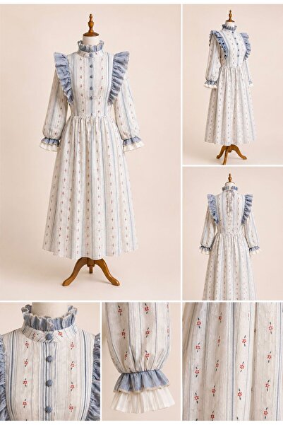 DİBA CONCEPT VINTAGE ÇİÇEK DESENLİ ELBİSE