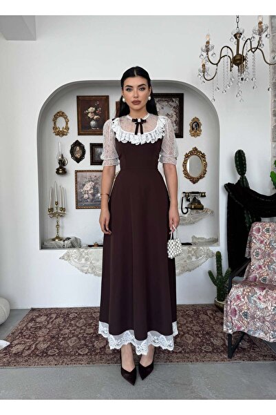 conconmoda Esane Broş Detaylı Elbise