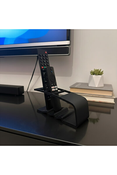 STRAWLİN MAISON 3D Yazıcı Tasarım Siyah Kumanda Standı - Çoklu TV & Klima Kum...