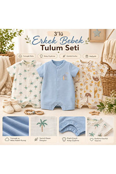 MYZİ STORE Set de body-uri din 3 piese pentru bebeluși de vară – bumbac 100% ...