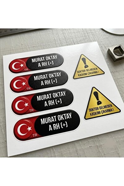 NET REKLAM İsme Özel UV Baskı Motosiklet Kask & Depo Sticker Seti - Kişiye Öz...