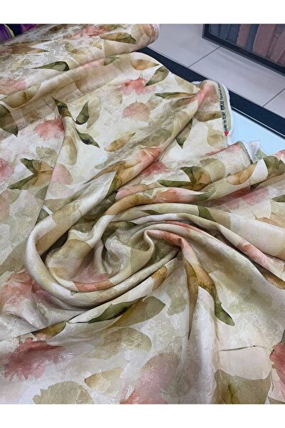Evimmis Luxury Naturel Floş Jakarlı Kumaş Elbiselik Eteklik Tuniklik En:150 Cm