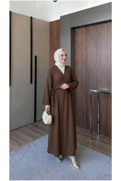 Asya Karen Muslin Long Front-Tie Kimono