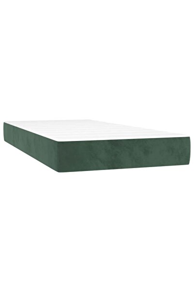 vidaxl Saltea cu arcuri buzunar, fermitate medie, verde închis, 80x220x20 cm,...