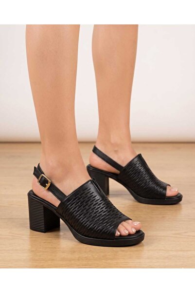 LEYDİ SHOES Kcl-01 Leather Women's Sandals