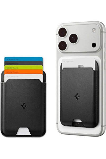 Spigen Θήκη Καρτών MagSafe Valentinus Magfit σε Μαύρο Χρώμα