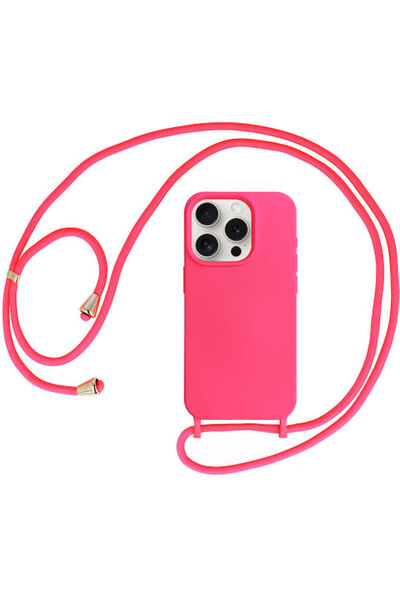 OEM Θήκη Πλάτης Σιλικόνης με Λουράκι Ροζ (iPhone 12 / 12 Pro)