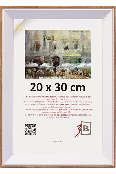 OEM Rama foto din lemn 20x30 cm pentru agățat elegantă maro-alb
