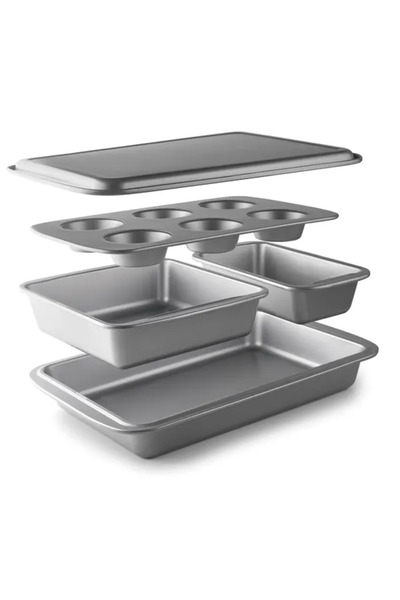 Lacor Set of 5 carbon steel baking pans with non-stick coating