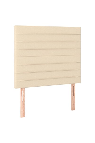 vidaxl Tăblie de pat crem 100x5x118/128 cm, material textil