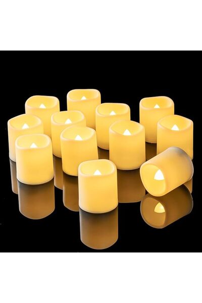 The Bros 12PCS Auto Timer Flameless Votive Candles, Flickering Battery Operat...