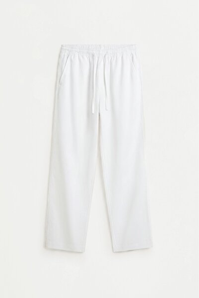 LEFTIES Ketenli baggy jogger pantolon