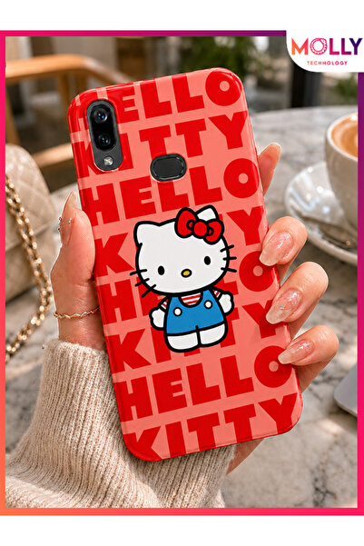 Molly SAMSUNG GALAXY A10s İçin Pamuk Şeker Hello Kitty Desenli Silikon Kılıf