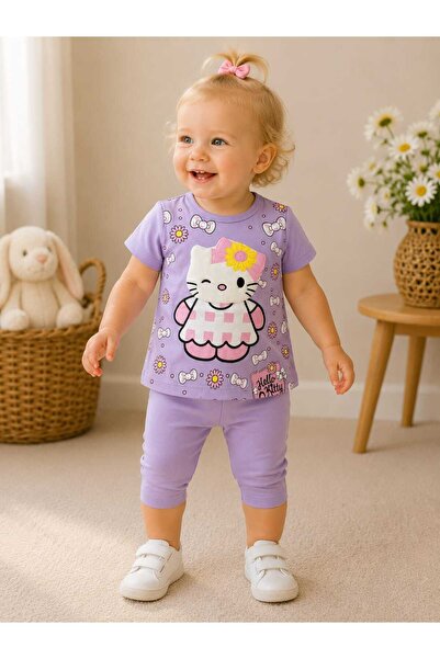 krm kerem bebe Hello Kitty Daisy Dream Nakış İşlemeli 3D Aplikeli Taytlı Yazl...
